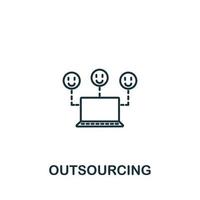 Outsourcing icon from customer service collection. Simple line element Outsourcing symbol for templates, web design and infographics vector