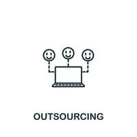 Outsourcing icon from customer service collection. Simple line element Outsourcing symbol for templates, web design and infographics vector