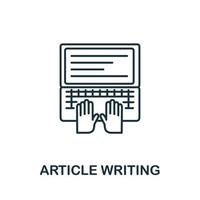 Article Writing icon from digital marketing collection. Simple line element Article Writing symbol for templates, web design and infographics vector