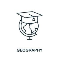 icono de geografía de la colección de educación. icono de geografía de línea simple para plantillas, diseño web e infografía vector