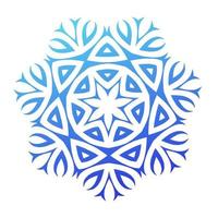 figura de copo de nieve abstracta geométrica. copo de nieve azul de invierno.