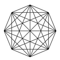 Geometric round sign. Sacred geometry, Metatron's cube vector