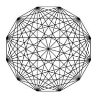 Geometric round sign. Sacred geometry, Metatron's cube vector