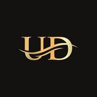 UD Linked Logo for business and company identity. Creative Letter UD Logo Vector