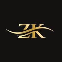 Creative ZK letter with luxury concept. Modern ZK Logo Design for business and company identity vector