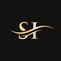 Creative SI letter with luxury concept. Modern SI Logo Design for business and company identity vector