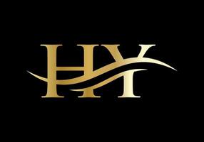 logotipo de la letra hy. plantilla de vector de diseño de logotipo de empresa de letra hy inicial