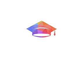 Graduation hat cap flat icon. Graduation university square cap icon isolated on white background vector