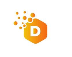 Letter D Logo For Technology Symbol vector
