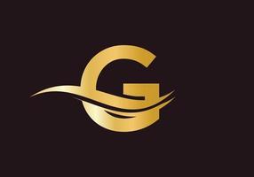 concepto de lujo del logotipo de la letra g vector