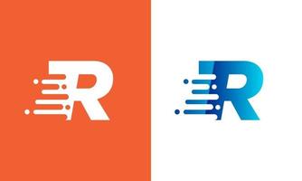 Letter R Logo Fast speed, quick energy drop icon.  Speed Logotype Element vector