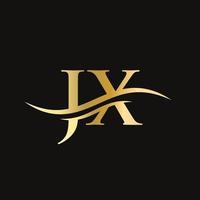 diseño inicial del logotipo de la letra jx vinculada. vector de diseño de logotipo de letra jx moderna