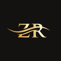 logotipo de la letra zr. plantilla de vector de diseño de logotipo de empresa de letra zr inicial