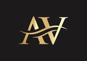 Modern AV Logo Design for business and company identity. Creative AV letter with luxury concept vector