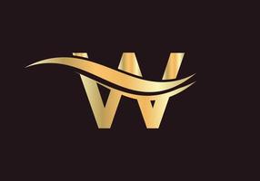 Letter W Logo Luxury concept vector