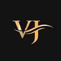 diseño inicial del logotipo vj de la letra vinculada. vector de diseño de logotipo de letra vj moderna