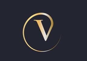 Free Vector  Elegant vintage letter v logo