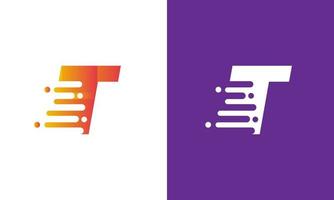 Letter T Logo Fast speed, quick energy drop icon.  Speed Logotype Element vector