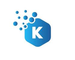 logotipo de la letra k para el símbolo de la tecnología vector
