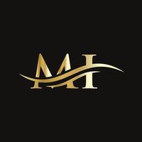 Creative MI letter with luxury concept. Modern MI Logo Design for business and company identity vector