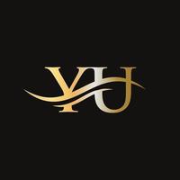 YU logo. Monogram letter YU logo design Vector. VU letter logo design vector