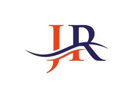 logotipo vinculado a la letra jr para la identidad comercial y de la empresa. plantilla de vector de logotipo de letra inicial jr