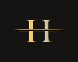 Letter H Logo Design For Luxury and Fashion Identity vector