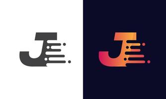 Letter J Logo Fast speed, quick energy drop icon.  Speed Logotype Element vector