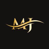 Modern MJ Logo Design for business and company identity. Creative MJ letter with luxury concept vector