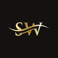 SW Letter Linked Logo for business and company identity. Initial Letter SW Logo Vector Template