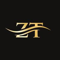 ZT logo. Monogram letter ZT logo design Vector. ZT letter logo design vector