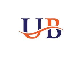 diseño de logotipo ub. vector inicial del logotipo de la letra ub. diseño de logotipo ub letra swoosh