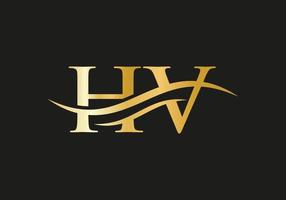 Creative HV letter with luxury concept. Modern HV Logo Design for business and company identity vector