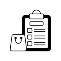 lista de verificación vector icono gylph estilo ilustración. archivo eps 10