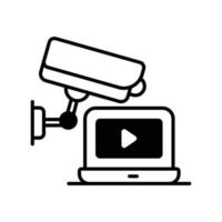 Cctv vector glyph icon style illustration. EPS 10 file