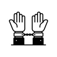 Handcuffs vector glyph icon style illustration. EPS 10 file