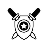 Shield vector glyph icon style illustration. EPS 10 file