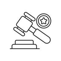 Law vector Line  icon style illustration. EPS 10 file