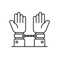 Handcuffs vector Line  icon style illustration. EPS 10 file
