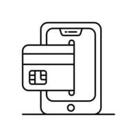 Mobile payment Vector Icon Style Line  Illustration. EPS 10 File