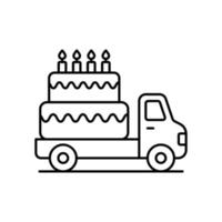 Delivery bus Vector Icon Line  Style Illustration. EPS 10 File