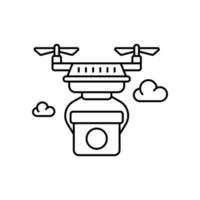 Drone Delivery Vector Icon Line  Style Illustration. EPS 10 File