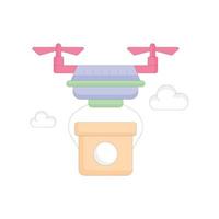 Drone Delivery Vector Icon Without Background Style Illustration. EPS 10 File