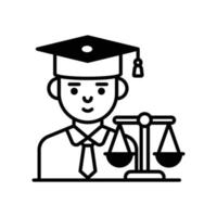 Lawyer vector glyph icon style illustration. EPS 10 file