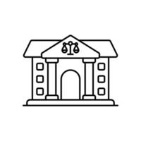 Courthouse vector Line  icon style illustration. EPS 10 file