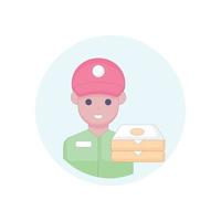 Delivery boy  Vector Icon Style filled outline Illustration. EPS 10 File