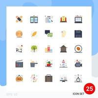 User Interface Pack of 25 Basic Flat Colors of tactic computer mobile chess listing Editable Vector Design Elements