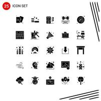 Set of 25 Modern UI Icons Symbols Signs for school education love sale friday Editable Vector Design Elements