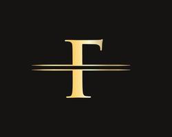 Letter F Logo Design For Luxury and Fashion Identity vector