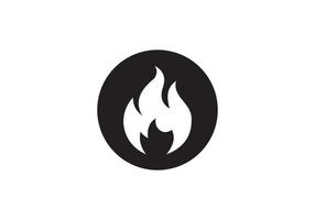 Fire logo. Fire flame burn, vector black line icon. Flammable warning or spicy food label, burning hot fire flame sign